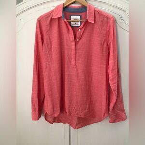 Sonoma The Everyday Shirt Red Collared Henley Cotton Lightweight Top size Small